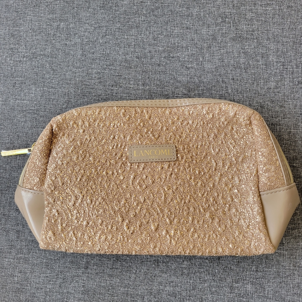 NEW LANCOME Makeups Cosmetic gold Bag